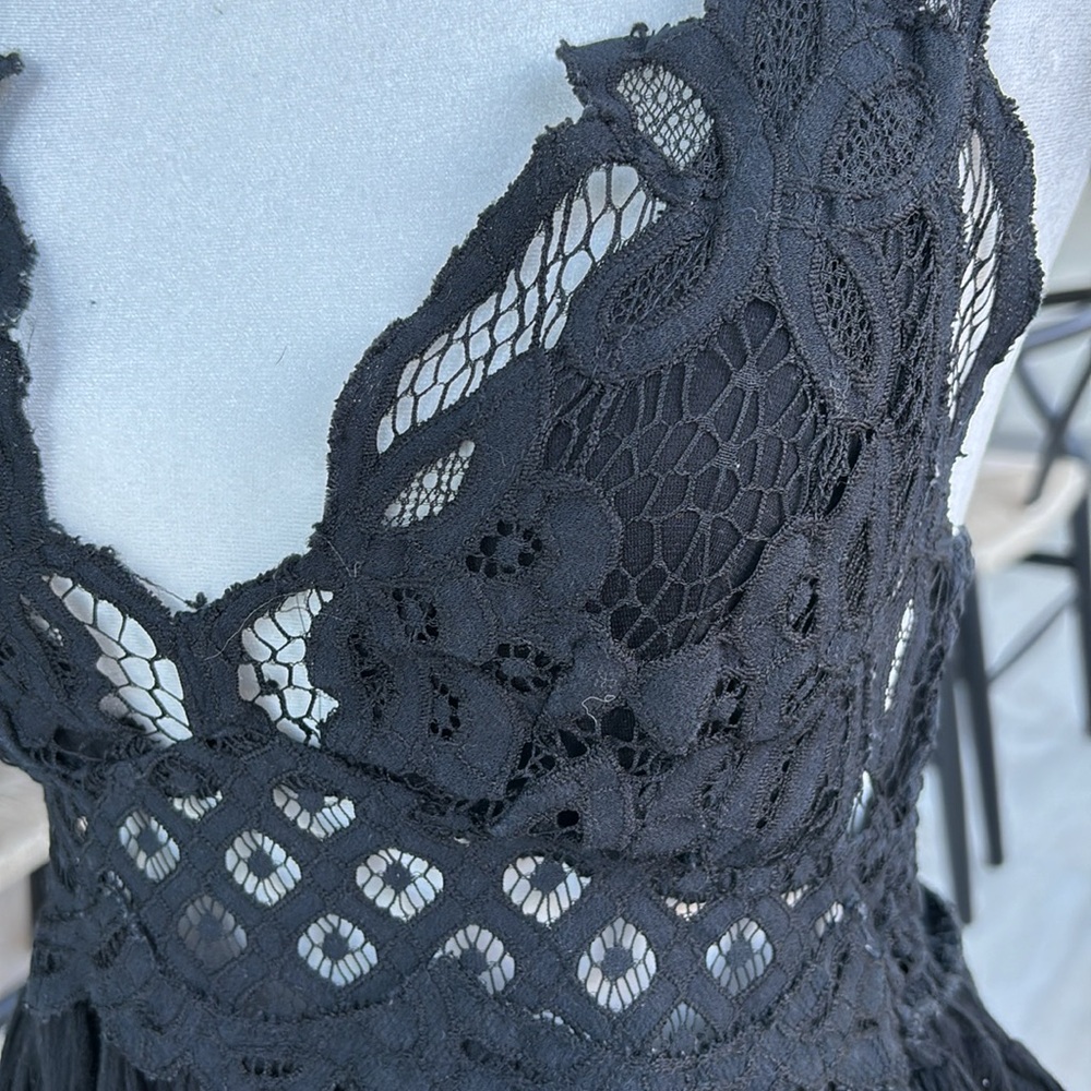 🚫 SOLD Free People Adell Cami Y2K Fairycore Black M - Picture 5 of 11